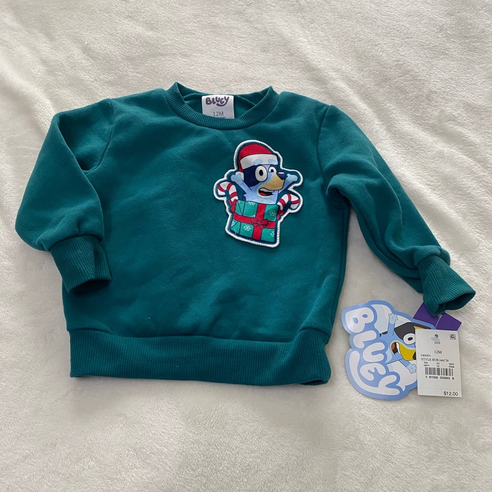 Bluey Holiday Green Infant Pullover
